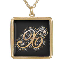 Collar de oro de la inicial "X"