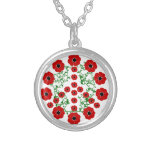 Collar de plata de las amapolas de la paz
