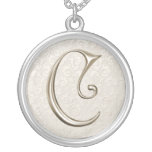 Collar de plata del monograma - letra C