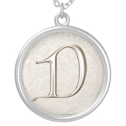 Collar de plata del monograma - letra D