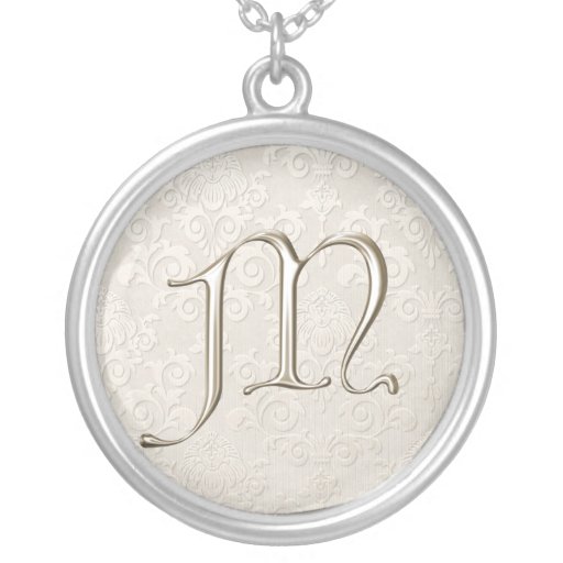 Collar de plata del monograma - letra M