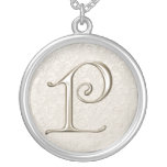 Collar de plata del monograma - letra P