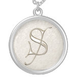 Collar de plata del monograma - letra S