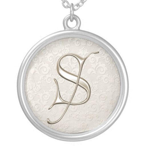 Collar de plata del monograma - letra S