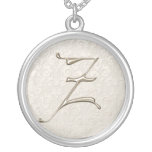 Collar de plata del monograma - letra Z