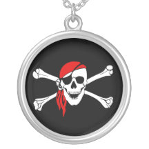 Collar de Sterling de la bandera pirata
