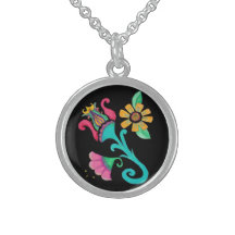 Collar del bordado de flores del vintage