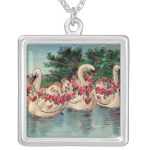 Collar del cisne de la tarjeta del día de San Vale