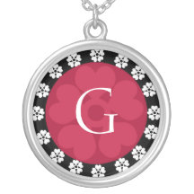 Collar del colgante de G de la letra del monograma