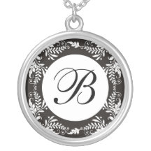 Collar del colgante de la letra B del monograma