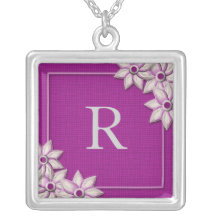 Collar del colgante de la letra R del monograma