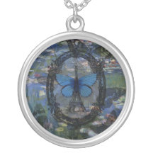 Collar del collage del arte de las mariposas de Pa