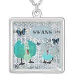 Collar del damasco del Grunge de los cisnes