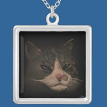 Collar del dibujo del gato de Brown collares