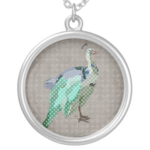 Collar del gris del pavo real del vintage