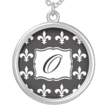 Collar del monograma - letra O de la flor de lis