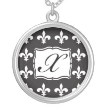 Collar del monograma - letra X de la flor de lis