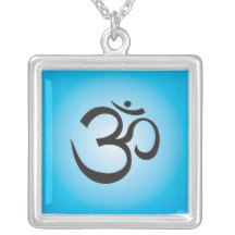 Collar del símbolo de Aum - azul