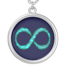 Collar del símbolo del infinito de las azules turq