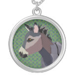 Collar del verde del burro del gris