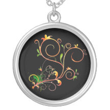 Collar floral anaranjado de las vides