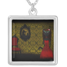 Collar gótico amarillo del chica del gato