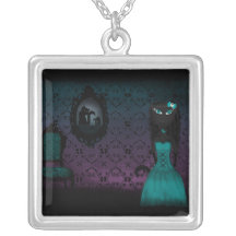 Collar gótico negro del chica del gato