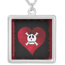 Collar gótico rojo del corazón