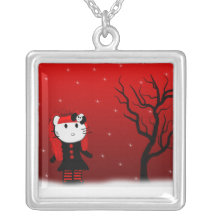 Collar gótico rojo del gatito