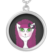Collar gótico rosado del gato