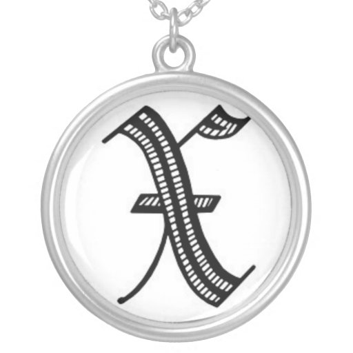 Collar inglés viejo de la inicial X