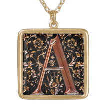 Collar Inicial-Calificado monograma del colgante d