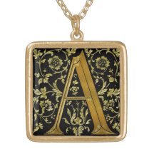 Collar Inicial-Calificado monograma del colgante d
