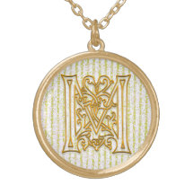 Collar inicial raya del Pin del oro" del monograma