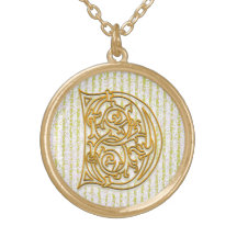 Collar inicial raya del Pin del oro" del monograma