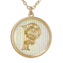 Collar inicial raya del Pin del oro" del monograma