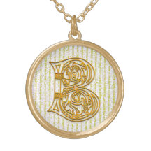 Collar inicial raya del Pin del oro" del monograma