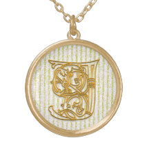 Collar inicial raya del Pin del oro" del monograma