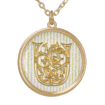 Collar inicial raya del Pin del oro" del monograma