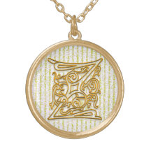 Collar inicial raya del Pin del oro" del monograma
