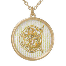 Collar inicial raya del Pin del oro" del monograma