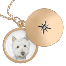 Collar lindo del oro del perro de Westie