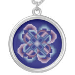 Collar loco azul y púrpura de los círculos