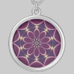 Collar magenta de la mandala de la flor collares