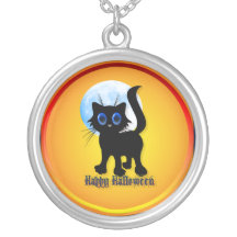 Collar negro del gatito del feliz Halloween
