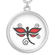 Collar negro y rojo de la libélula