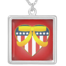 Collar patriótico de la cinta del amarillo del cor