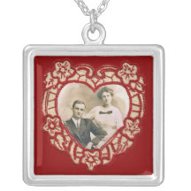 Collar personalizado corazón de la foto de la mate