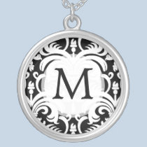 Collar personalizado damasco del monograma collares