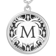 Collar personalizado damasco del monograma